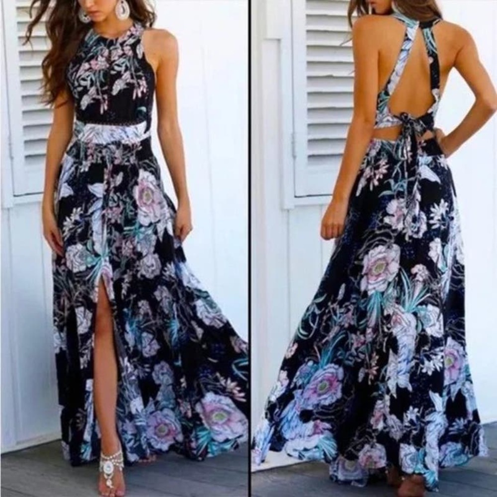 Jaase Australia Halter Maxi Dress Large